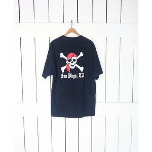 Black San Diego California skull and cross bones t shir